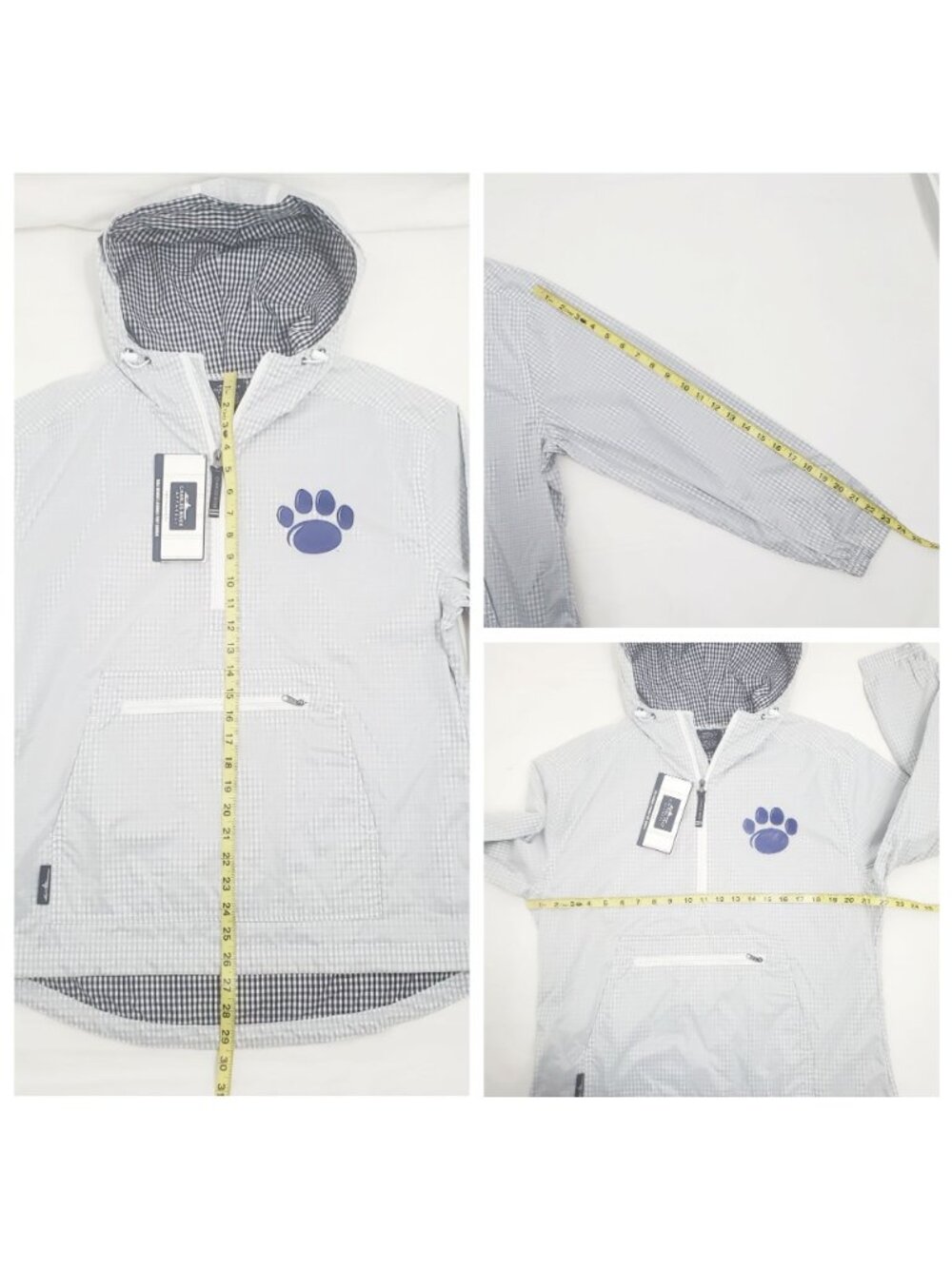 Charles River Apparel Women's 5006 Hyannis Port Anorak Navy/White Gingham Medium - Picture 7 of 14